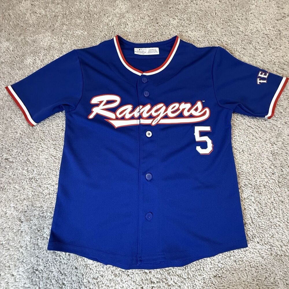 Texas Rangers Genuine Merchandise Youth Size M 8/1 0 #5 Corey Seager Heat Prnt